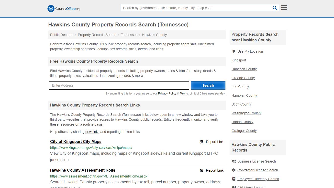 Hawkins County Property Records Search (Tennessee) - County Office